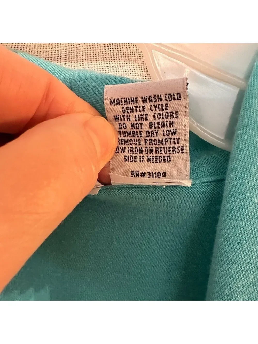 Kim Rogers Teal Short sleeve 2 Piece Look Dressy top Diagonal ribbons on insert